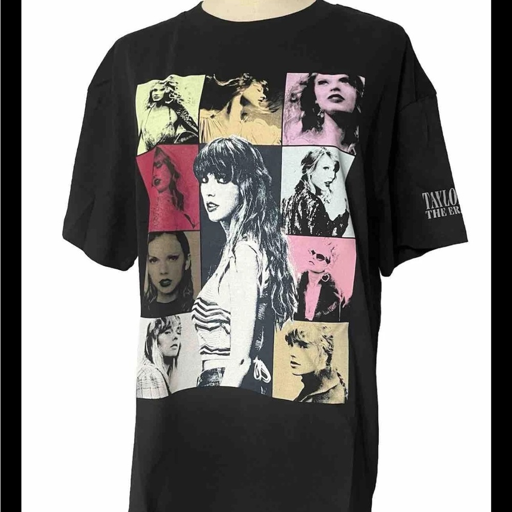 Taylor Swift The Eras Tour Tee Shirt Size medium Official Merchandise Black,